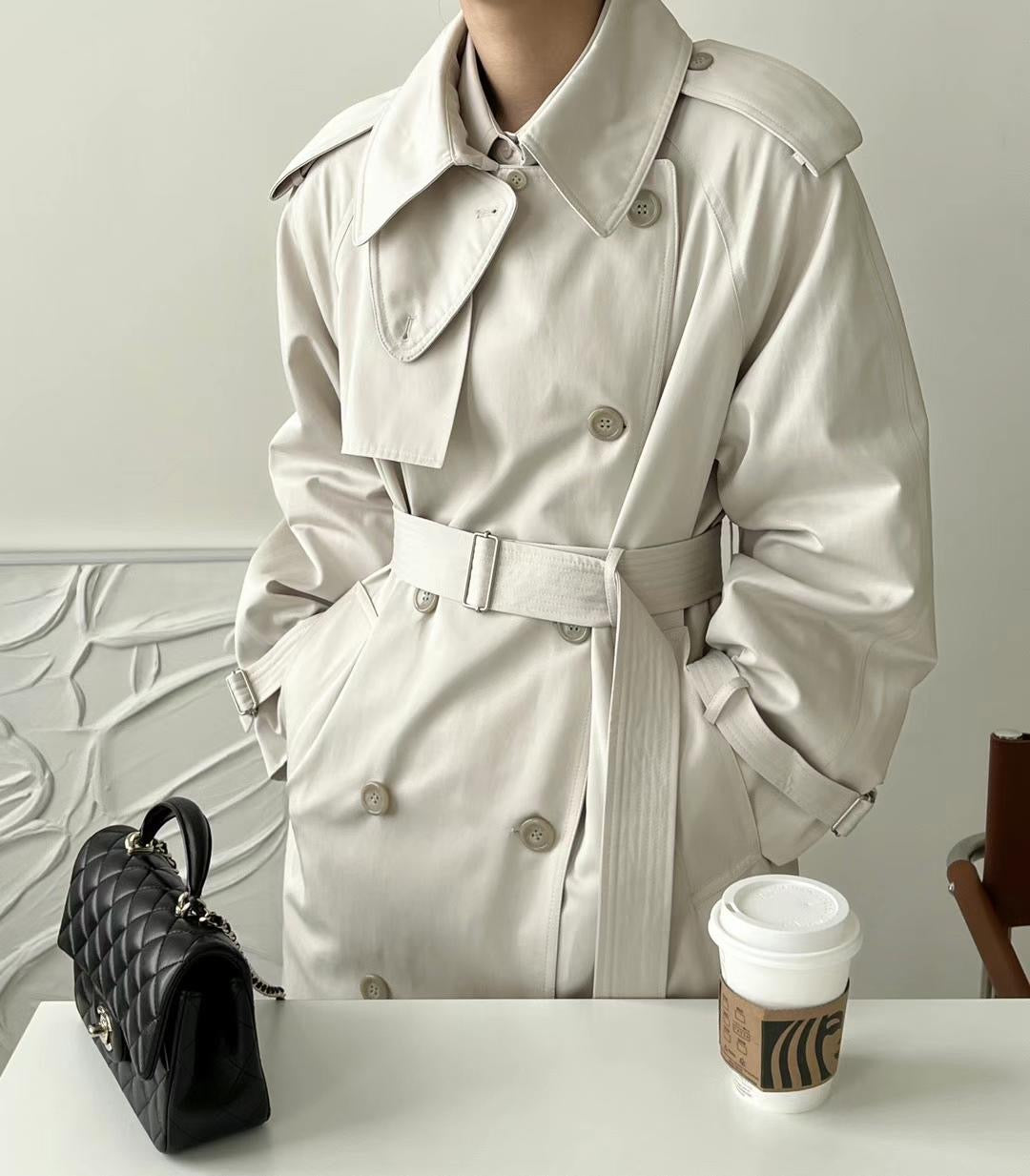 Sarah Beige Trench Coat