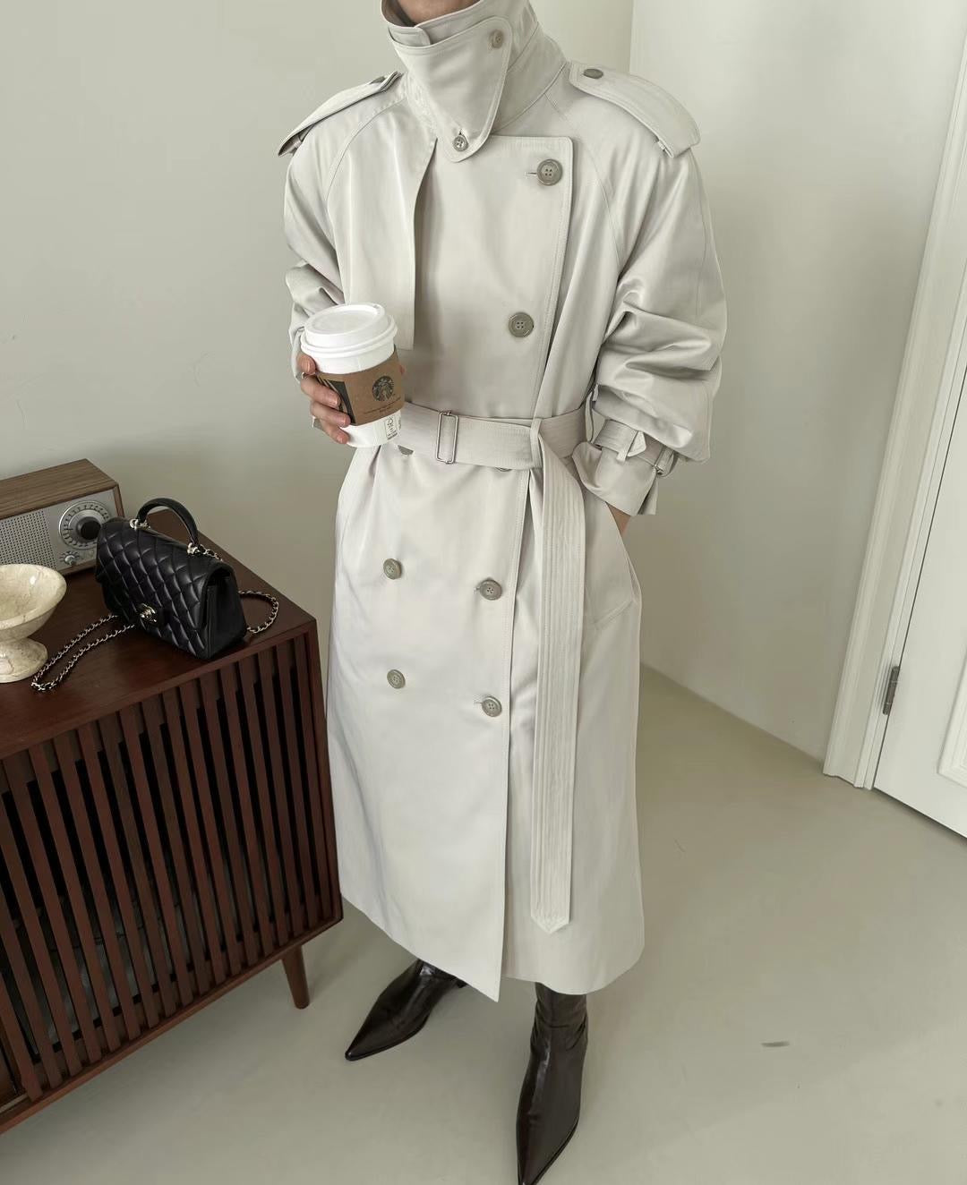 Sarah Beige Trench Coat