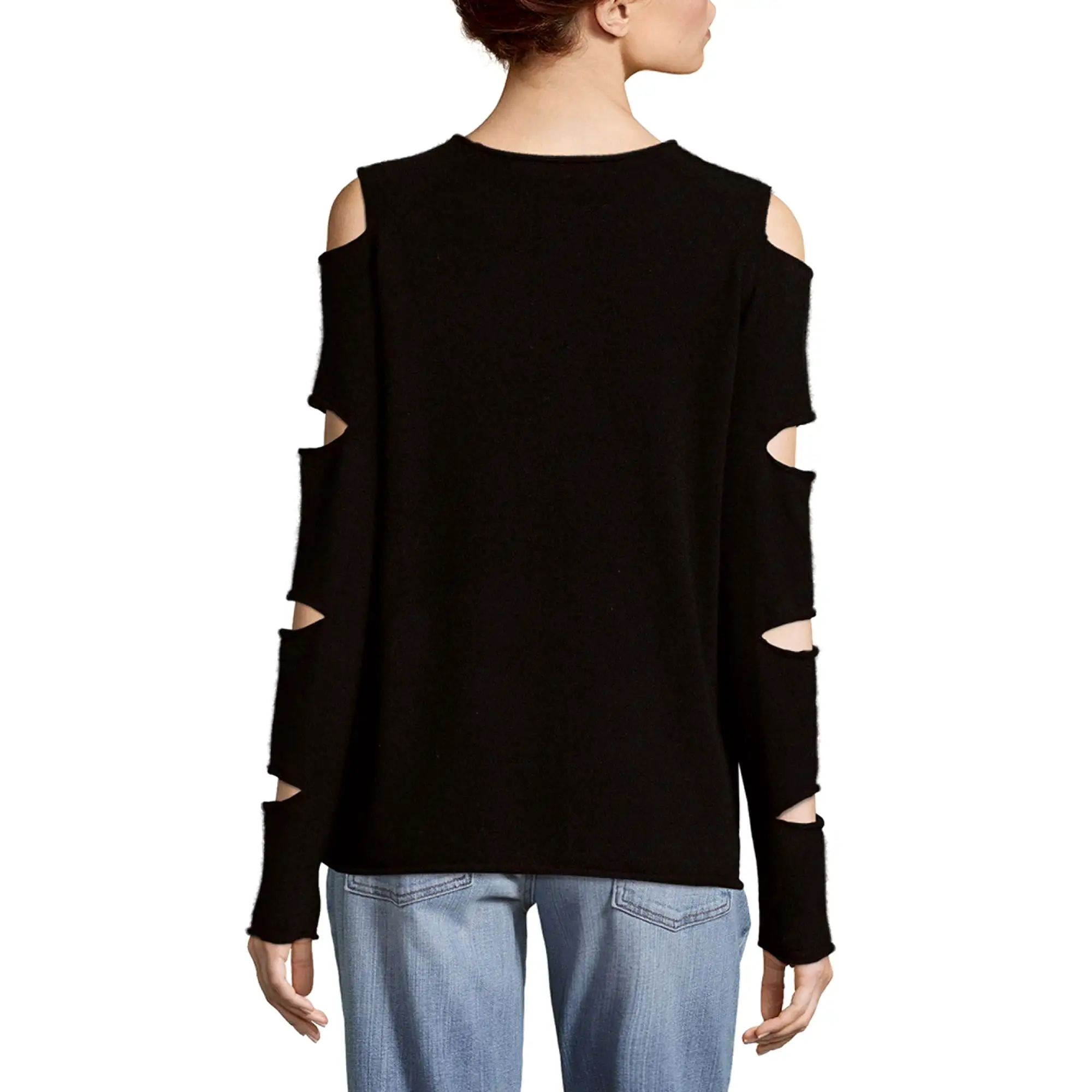 Skull Cashmere Slash Crew Neck Sweater