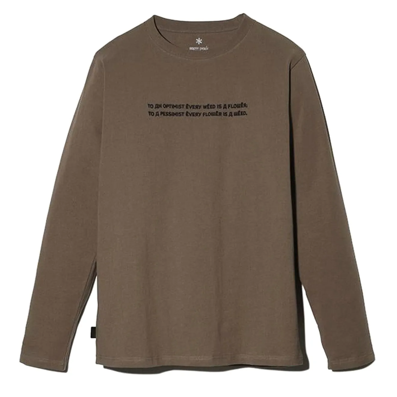 Snow Peak Typography Long Sleeve Tee Brown