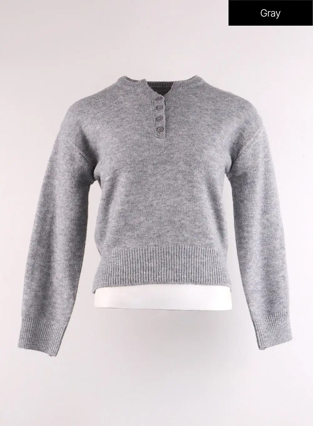 Solid Wool Blend V-Neck Sweater IF402