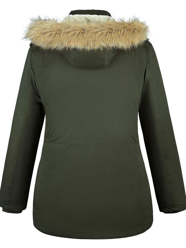 Soularge Women's Plus Size Sherpa Lined Winter Coat