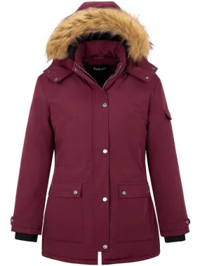 Soularge Women's Plus Size Waterproof Winter Puffer Coat