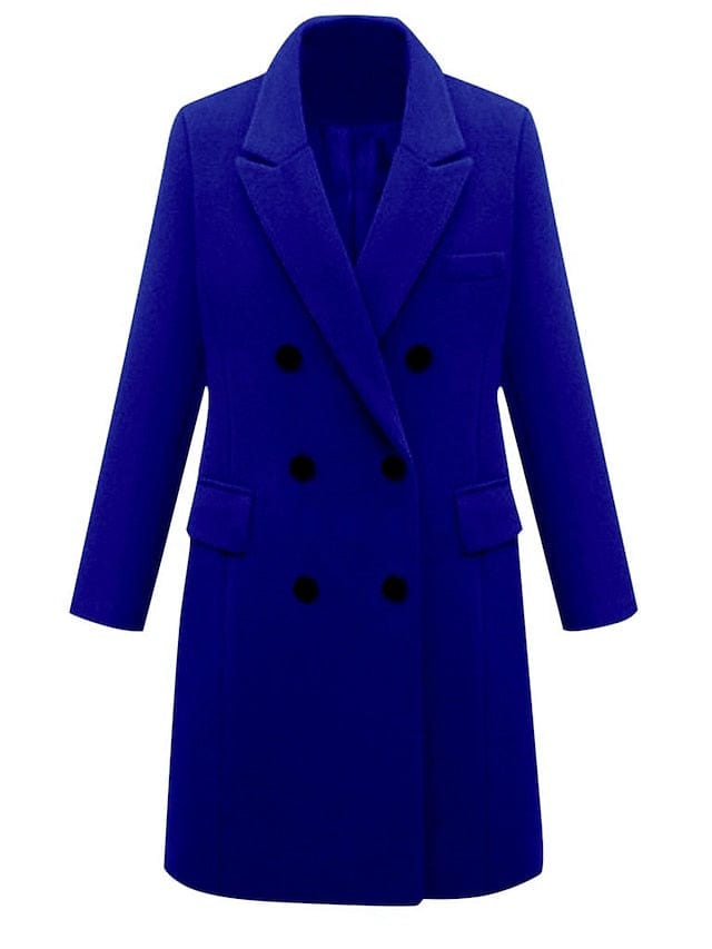 Stylish Women's Double-Breasted Trench Coat with Adjustable Fit & Convenient Storage