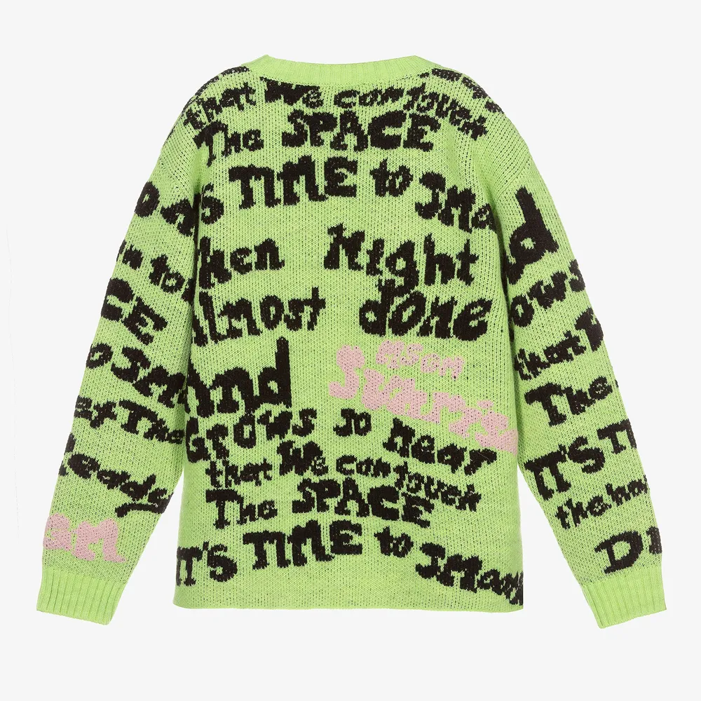 Teen Green Logo Knit Sweater