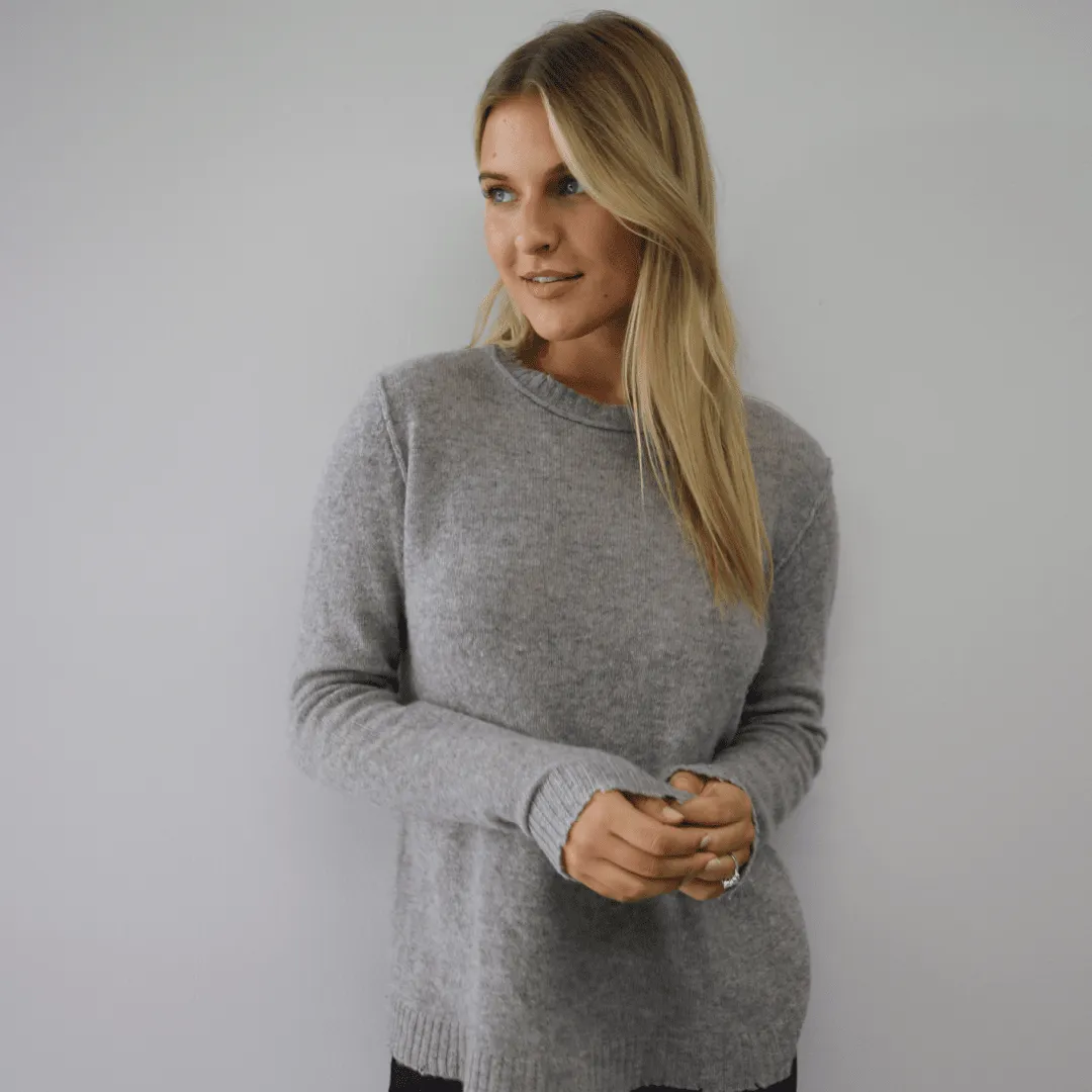 The Essential Cashmere Sweater in Light Gray