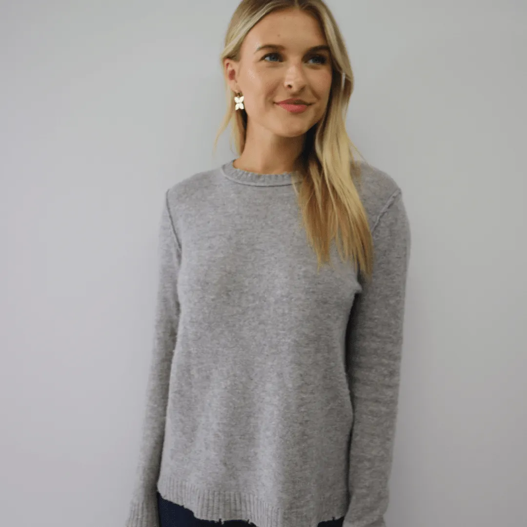 The Essential Cashmere Sweater in Light Gray