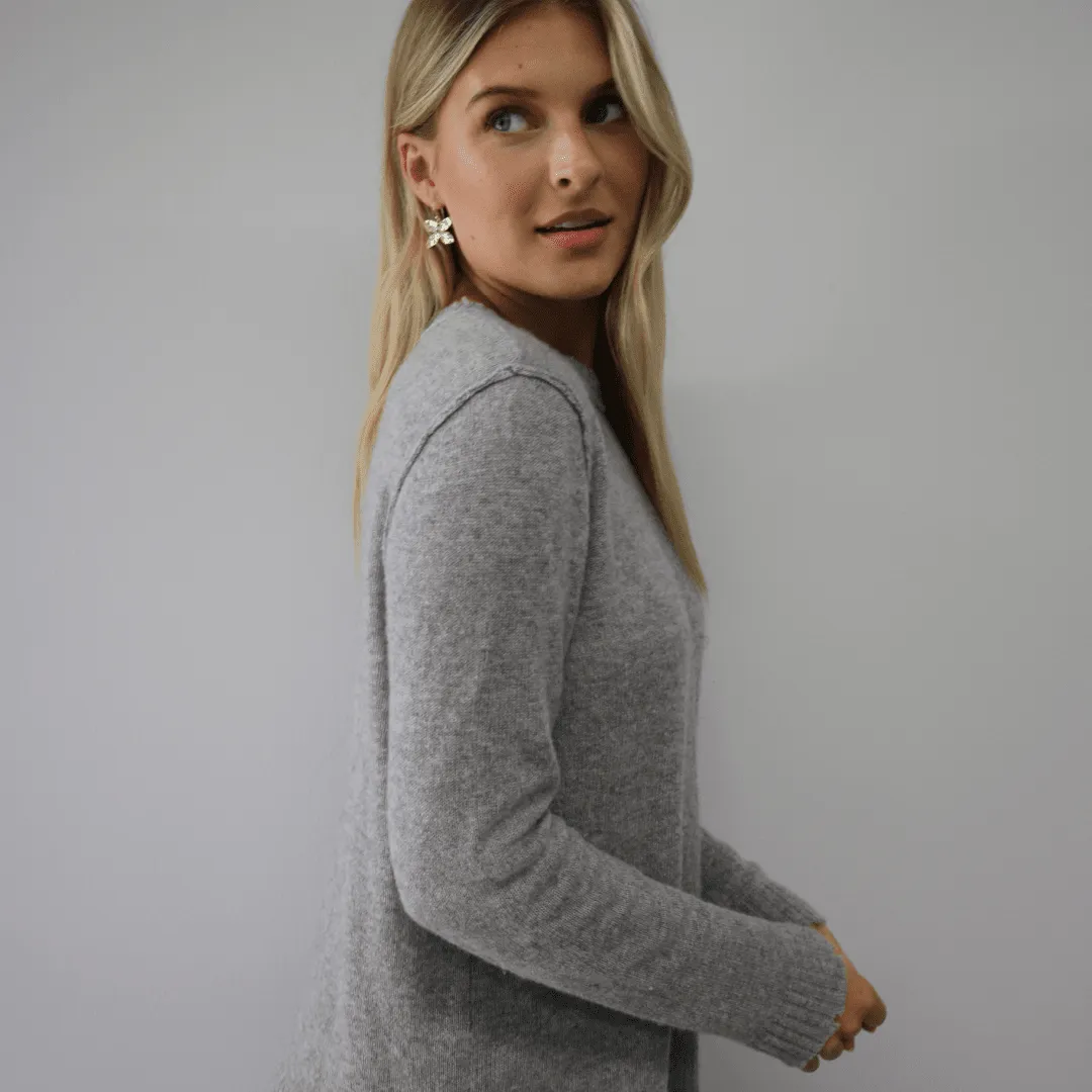 The Essential Cashmere Sweater in Light Gray