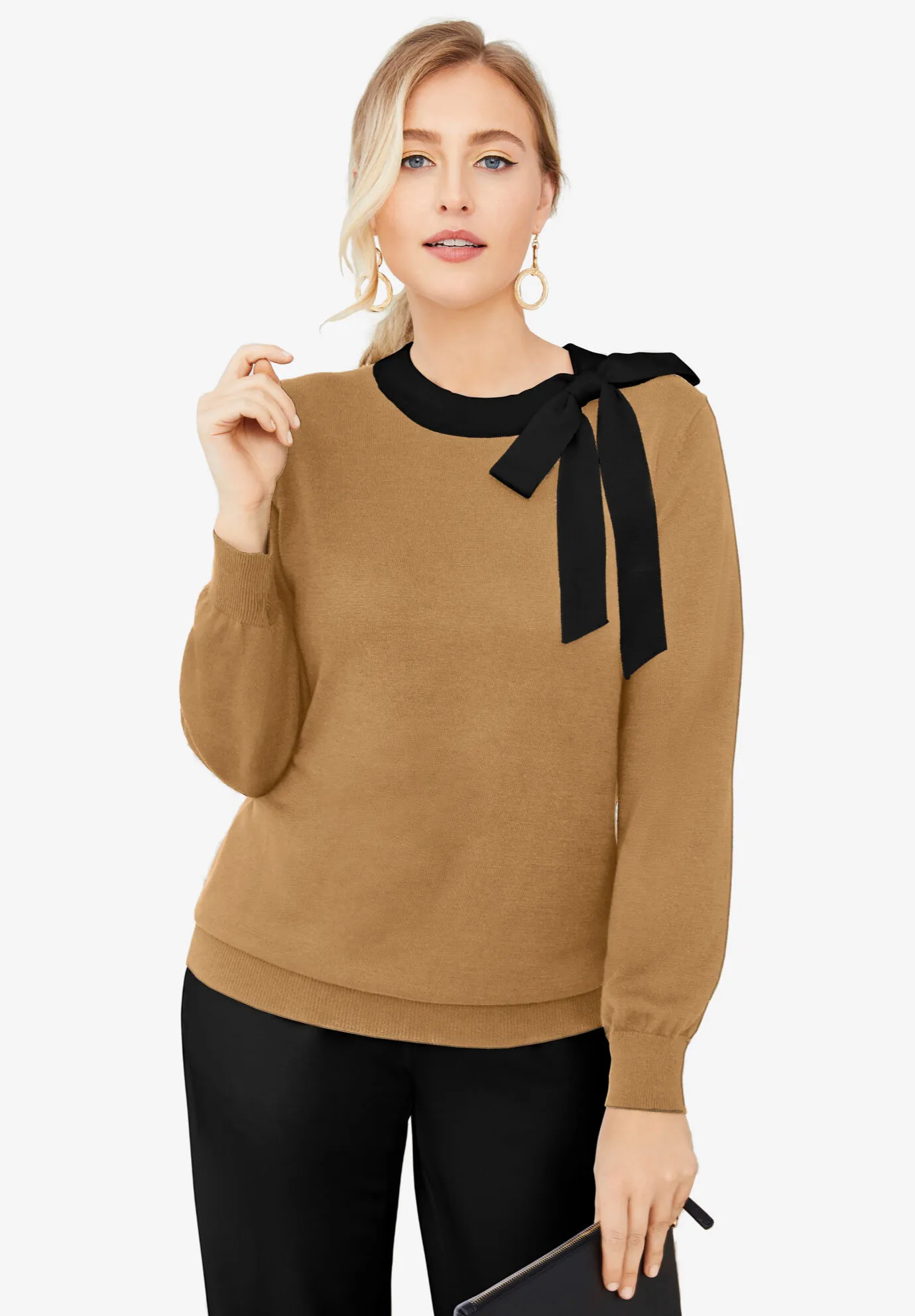 Tie-Neck Sweater