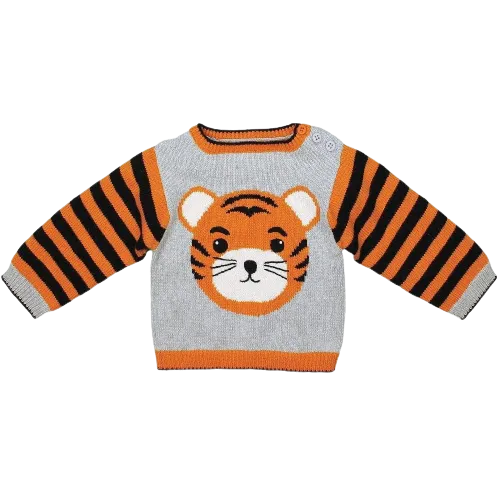 Tiger Cotton Knit Sweater (Unisex)