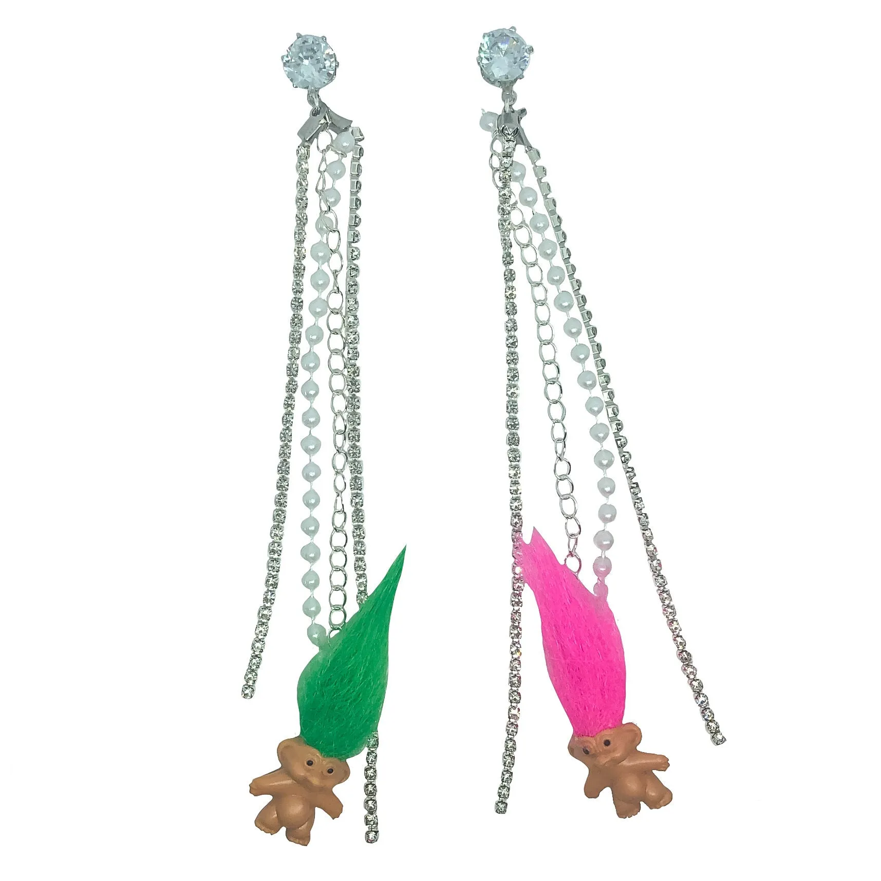 Trolls N' Rhinestones Charm Earrings