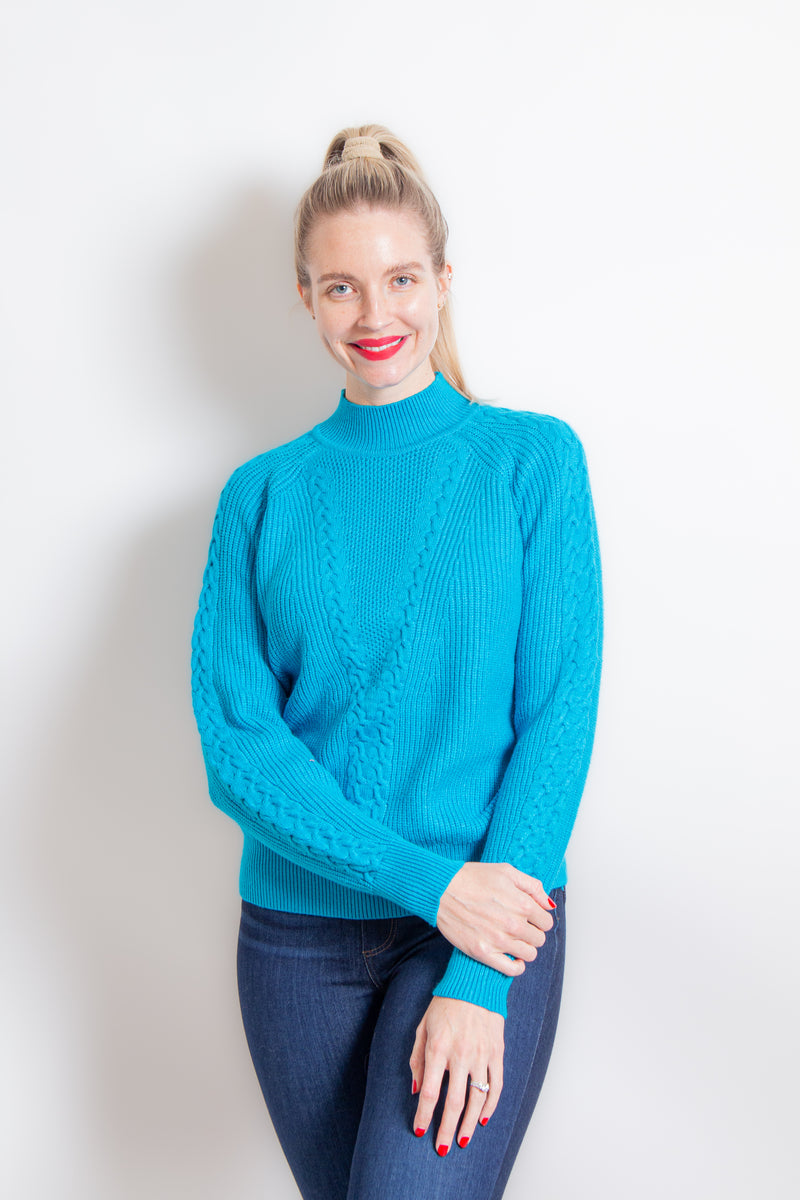 Turquoise Mock Neck Sweater