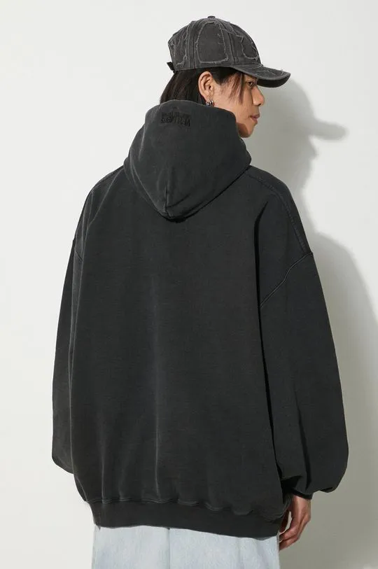 VETEMENTS sweatshirt Royal Logo Tonal Hoodie black color hooded with a print UE64HD310BB