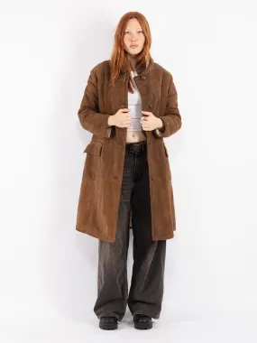 Vintage 70's Women Sheepskin Coat in Brown