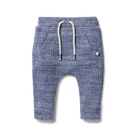 Wilson & Frenchy Organic Waffle Slouch Pant - Blue Fleck