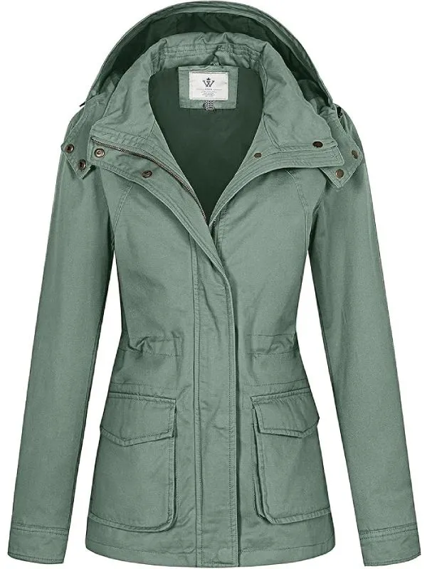 Women's Anork Military Style Jacket Lightweight Safari Casual Coat