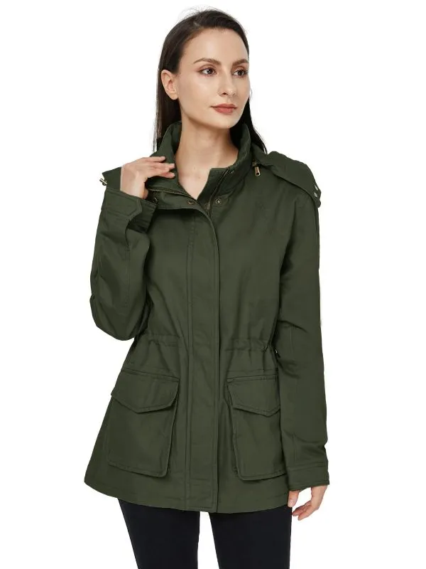 Women's Anork Military Style Jacket Lightweight Safari Casual Coat