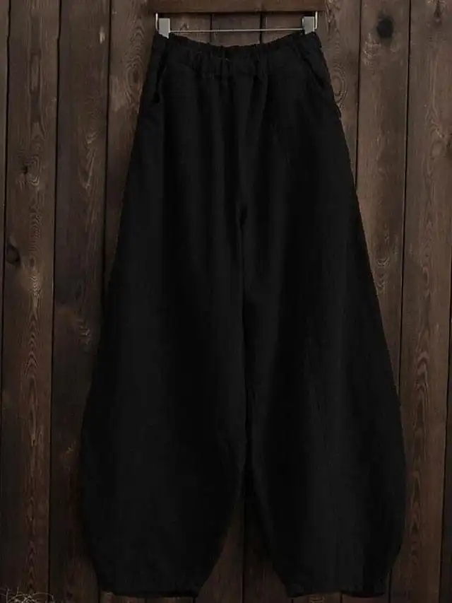 Women's Cotton Wide Leg Gauchos Pants with Pockets