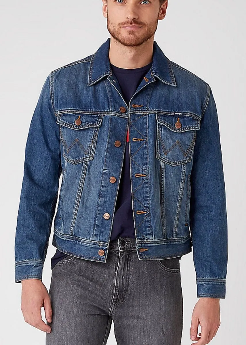 Wrangler Western Denim Jacket Mid Stone